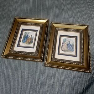 Vintage Gold Framed Art Prints circa 1950's